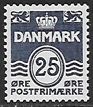 Denmark # 883 - Wavy Lines - 25ö - MNH