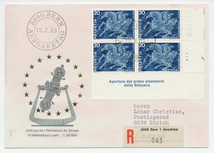 Registered cover Switzerland 1969 Planetarium - Pegasus