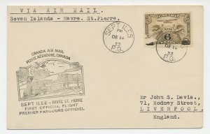 FFC / First Flight Cover Canada 1933 Steam train