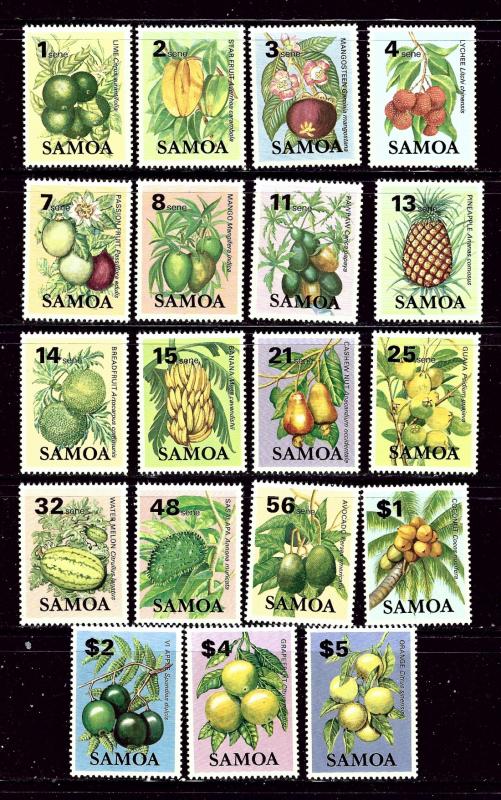 Samoa 600-18 MNH 1983-84 Definitive Set (Local Fruit)