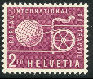 SWITZERLAND OFFICIALS INTERNATIONAL LABOR ORG 1956-60 2fr Sc 3O102 MNH