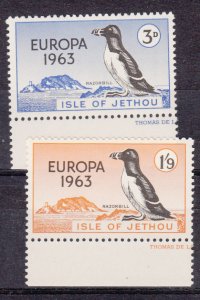 Jethou Guernsey 1963 Europa pair values  Unmounted mint