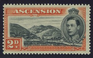 Ascension 1938 KGVI 2d black & red-orange (p13½) superb MNH. SG 41. Sc 43.