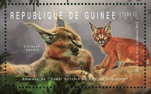 Wild Animals Stamp Colobus Polykomos Caracal Aurata Lesser Kestrel S/S MNH #9176