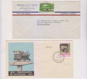 COLOMBIA 1951-74 SELECTION OF 8 AIR COVERS TO EUROPE, USA+ TAQUILLA, SP DELIVERY