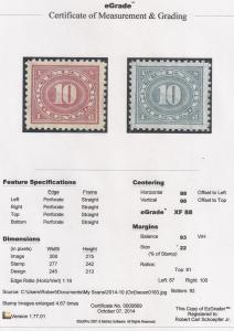 R234 10 cents Rose Stamp used EGRADED XF 88 XXF