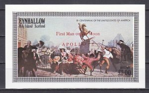 Eynhallow, 1979 issue. Am. Bicentennial s/sheet o/printed Apollo Anniversary.