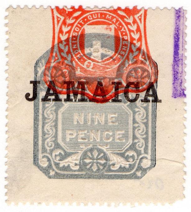 (I.B) Jamaica Revenue : Duty Stamp 9d (die D)