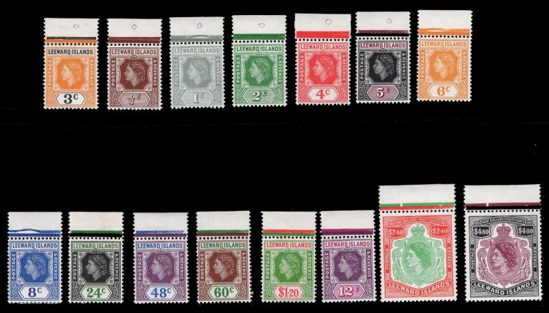 MOMEN: LEEWARD ISLANDS SG #126-140 1954 MINT OG NH £60+ LOT #67904*