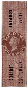 (I.B) QV Revenue : Life Policy 3d (1869) Pearl Assurance OP 