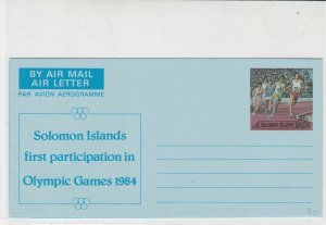 Solomon Islands 1984 Olympic Games First Participation Stamp Aerogramme Rf 29921