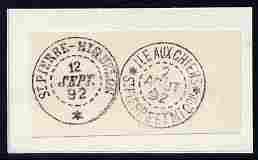 St Pierre & Miquelon two impressions of postmarks bei...