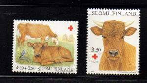 Finland Sc B264-5  2000 Red Cross Cattle stamp set mint NH