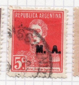 Argentina 1923 Early Official MA Optd Issue Fine Used 5c. 188414