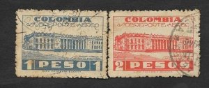 SD)1940 COLOMBIA  PAIR OF TAX STAMPS, NATIONAL CAPITOL, USED