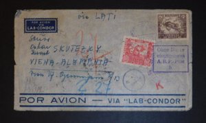 1941 Cochabamba Bolivia Lati Cover Vienna Germany Jewish Refugee Oskar Skutezky