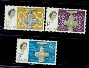 MALTA SCOTT#284-86 1961 GEORGE CROSS SET - MH