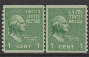 U.S.  Scott# 839 1939 General Issue VF/XF MNH Coil Line Pair #4