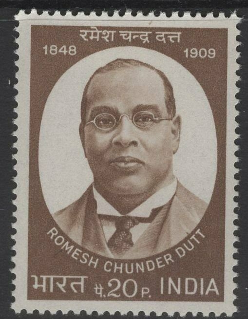 INDIA SG694 1973 ROMESH CHANDRA DUTT(WRITER) COMMEMORATION MNH