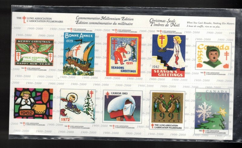 CANADA Christmas Seals # 99 - Issued In 2000 - Seals From 1900-2000