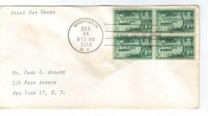 US 1021 (Unlisted) 5c Opening Japan blk 4 FDC Typed Cachet ECV $7.50