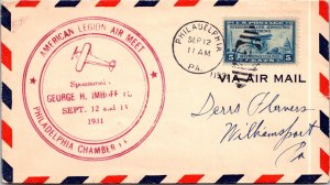 SCHALLSTAMPS UNITED STATES 1931 CACHET COVER COMM AIRMAIL CANC PHILADELPHIA