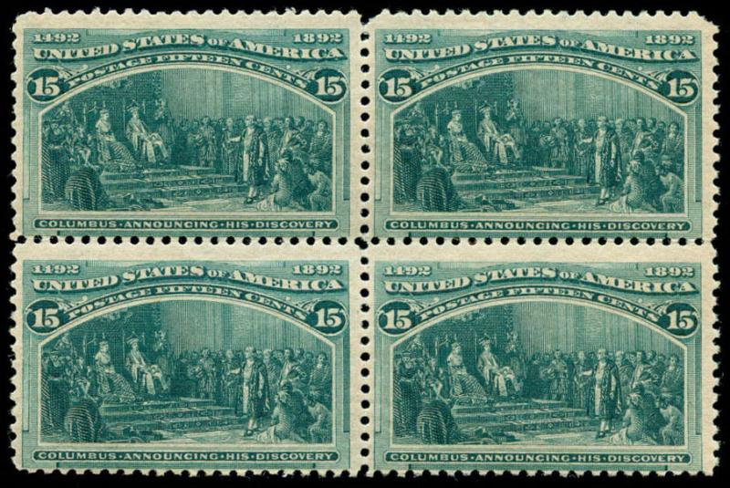 momen: US Stamps #238 Mint OG NH Block of 4 F/VF