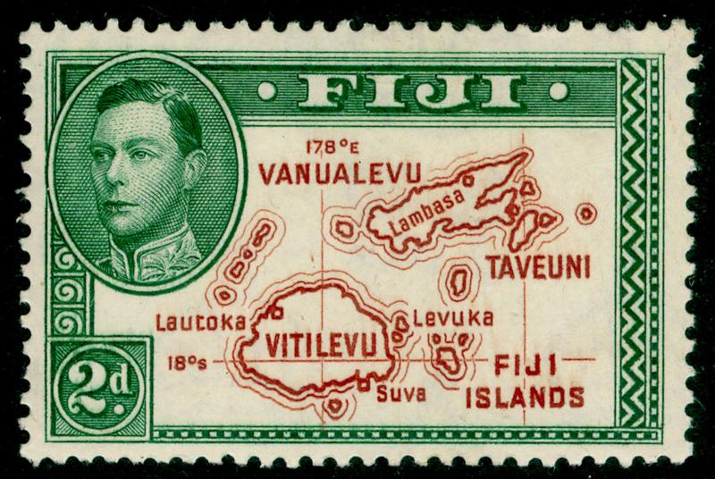 FIJI SG253, 2d brown & green, M MINT. Cat £40. DIE I. 