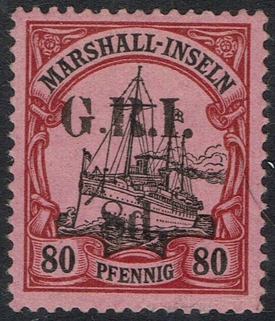 GRI MARSHALL ISLANDS 1914 YACHT 8D ON 80PF 5MM SPACING 