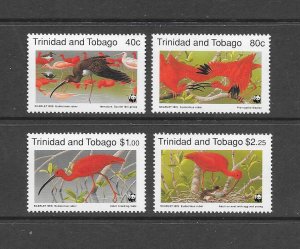 BIRDS - TRINIDAD & TOBAGO #505-08  SCARLET IBIS   WWF   MNH