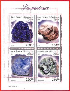 A3889 - DJIBOUTI - ERROR MISPERF, Miniature sheet: 2019, Minerals, Stones