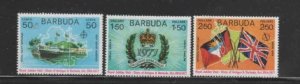 BARBUDA #302-304 1977 ROYAL VISIT MINT VF NH O.G aa