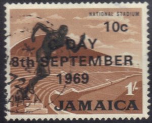 JAMAICA SCOTT #290 10c on 1sh OVERPRINT  1967  SEE SCAN