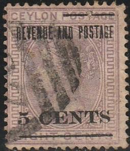 Ceylon, #124 Used From 1885-87