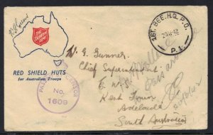 AUSTRALIA-PALESTINE1942 FIELD POST OFFICE FIRST BRIGADE H.Q. P.O. P.I. LOCATED