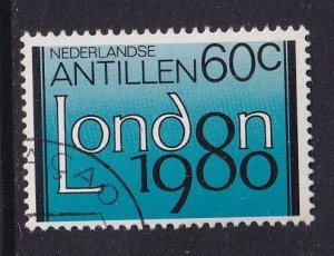 Netherlands Antilles #457a   cancelled 1980   Rowland Hill 60c  from sheet  blue