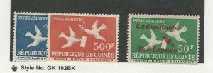 Guinea, Postage Stamp, #C17, C21, C36 Mint NH, 1959-62 Airmail