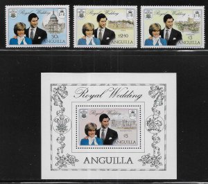Anguilla 444-447 Diana Wedding set and s.s. MNH c.v. $2.75