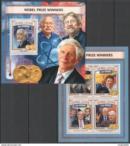 2016 Sierra Leone Famous People Nobel Prize Winners Kb+Bl ** Stamps St467