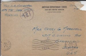 1919, APO 775, Occupation Army to Springfield. IL (M4826)