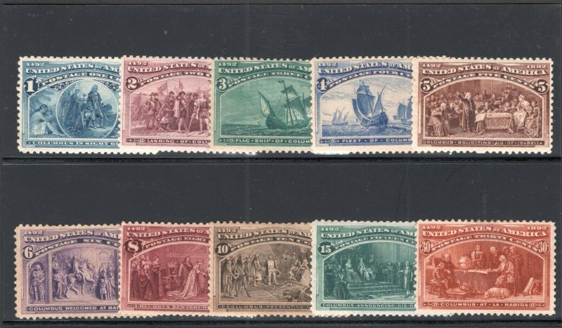 SCOTT #230-239 F/VF Unused, OG Hinged or NG  SCV $796 (LB 3/9)