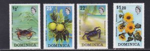 Dominica # 368-371, Crabs & Flowers, MInt NH, 1/2 Cat.