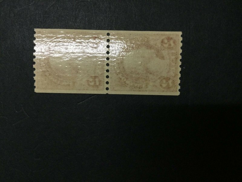 MOMEN: US STAMPS #606 COIL PAIR MINT OG NH **PSE GRADED 90** SMQ $50 LOT #34141