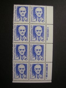 Scott 2188, 45c Harvey Cushing, Zip & copy block of 8 LR, MNH Great Americans