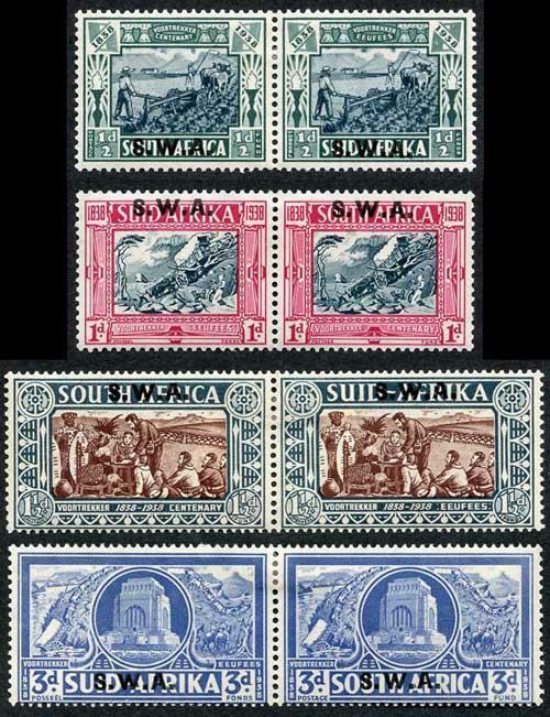 South West Africa SG105/8 Voortrekker Centenary Set M/M (some paper adherence)