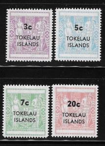 Tokelau 1967 Postal Fiscal NZ surcharged Sc 12-15 MNH A1130