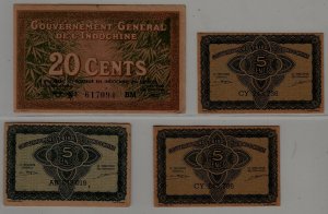Indochina P-86/88/ 4 banknotes/ xf to unc