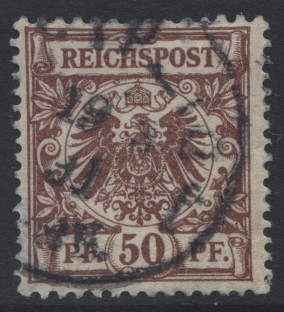 GERMANY. -Scott 51 - Definitives -1889 -Used - Chocolate -Single 50pf Stamp4