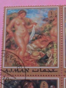 AJMAN STAMP-1972 WORLD FAMOUS NUDE ART CTO -MNH STAMP SHEET -RARE VERY RARE