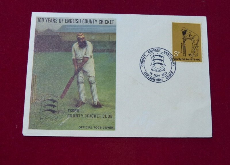 Great Britain First Day Cover 15 May 1973 100 Years of English County Cricket